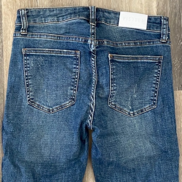 PISTOLA Audrey Sidestripe Distressed Raw Hem Jeans - Picture 9 of 11